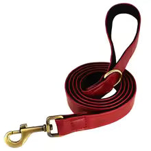 Personalised Leather Dog Collar & Leash Set – Free Engraved Nameplate
