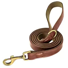 Personalised Leather Dog Collar & Leash Set – Free Engraved Nameplate
