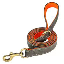 Personalised Leather Dog Collar & Leash Set – Free Engraved Nameplate