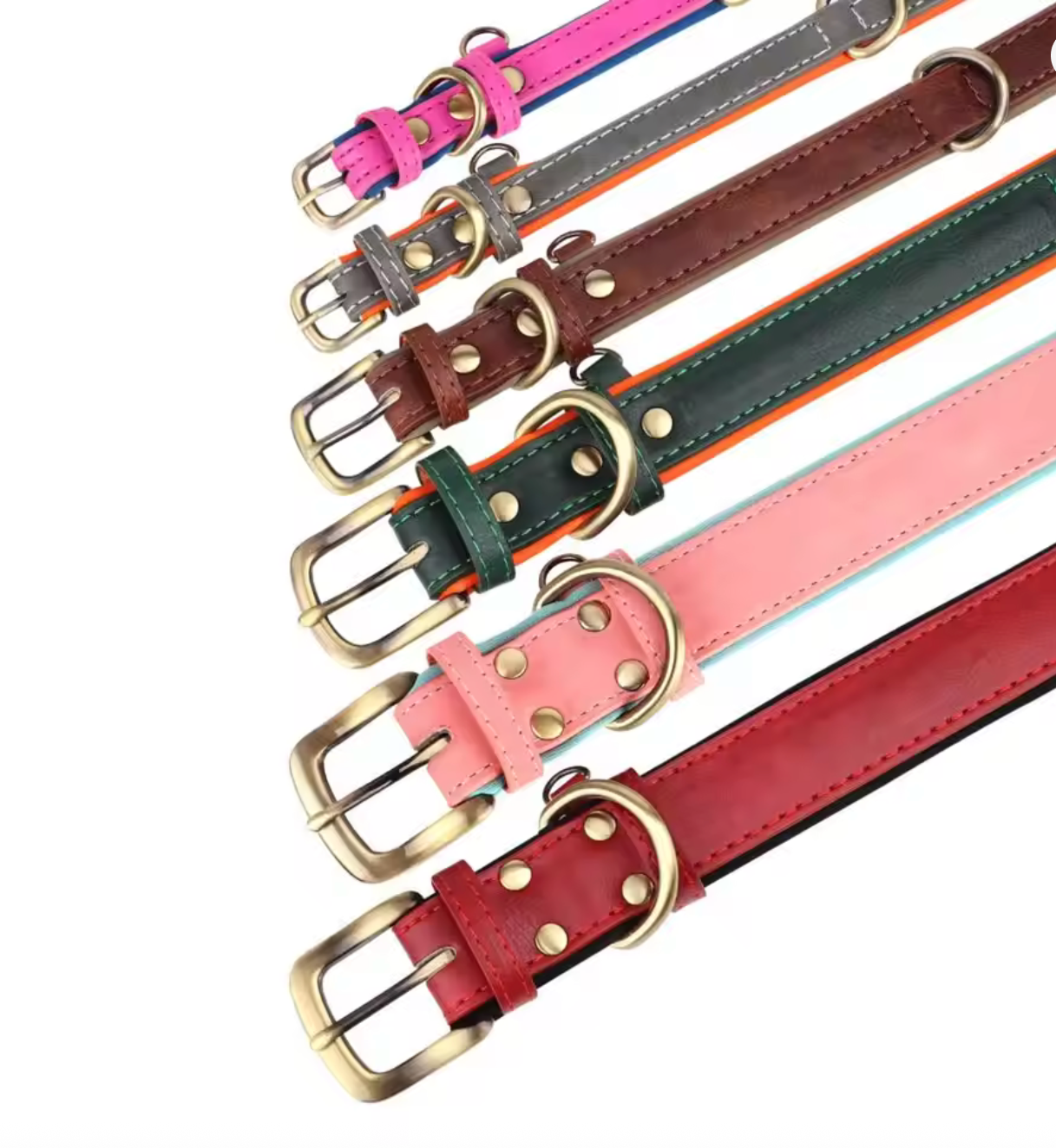 Personalised Leather Dog Collar & Leash Set – Free Engraved Nameplate